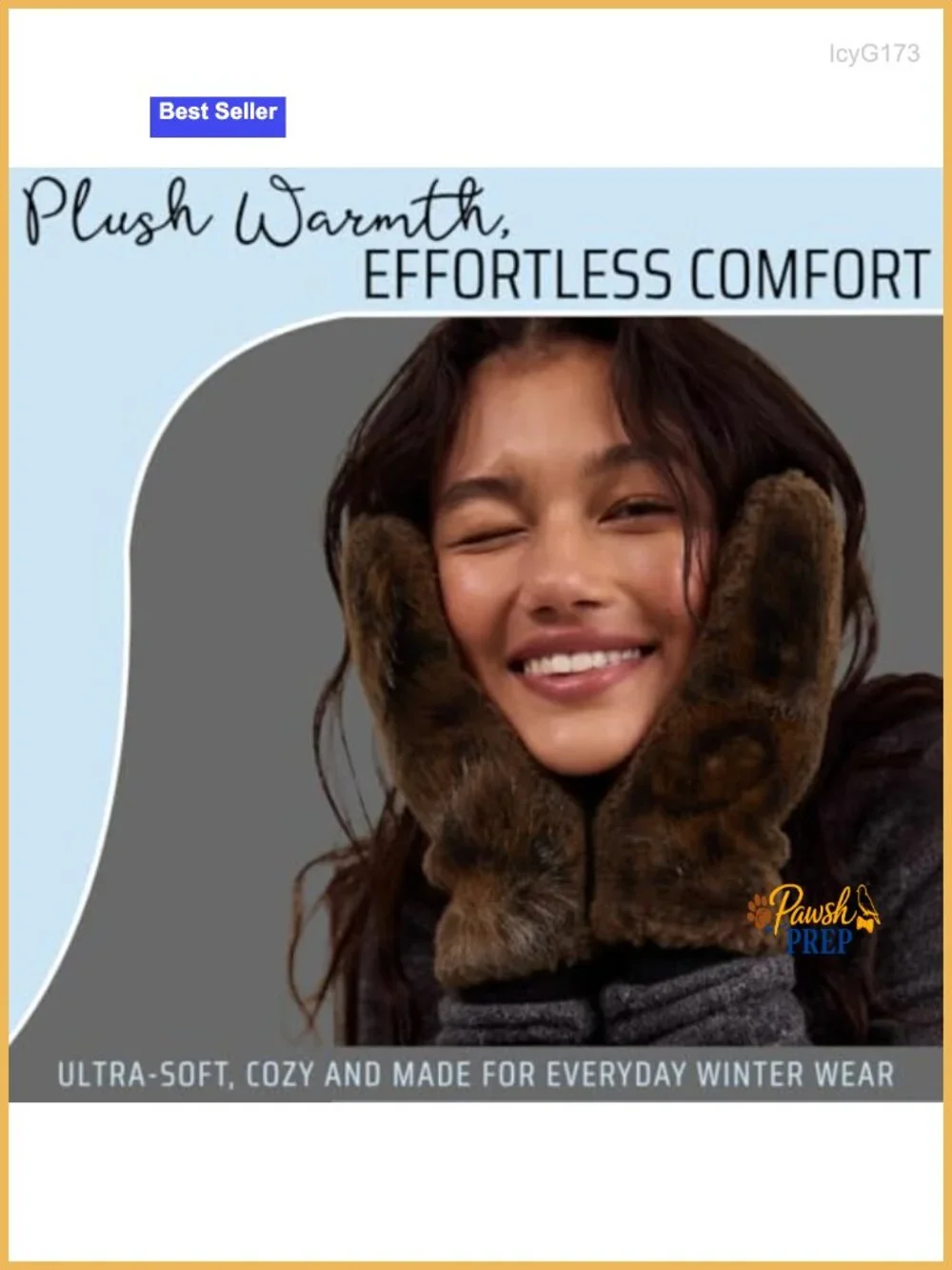 Faux Fur Convertible Flip Mittens - Warm Fingerless Gloves